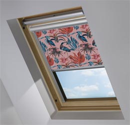 Solar Skylight in Heron and Bromelia Pink Blackout