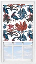 Main display image for BlocOut™ product with Heron and Bromelia White Blackout fabric